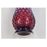 RARE Fenton Plum Opalescent Hobnail Swung Vase - circa 1959-1962