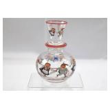 Magnor Norway Nisse Pattern Decanter Set - Hand-Blown Crystalline, 10-Piece