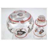 Magnor Norway Nisse Pattern Decanter Set - Hand-Blown Crystalline, 10-Piece