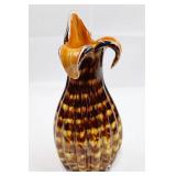 Vintage Hand-Blown Art Glass Vase - Tortoise Pattern