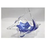 Murano-Style Blue Hand-Blown Starfish Art Glass