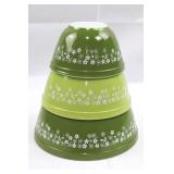 Vintage Pyrex Crazy Daisy/Spring Blossom Nesting Mixing Bowls