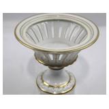 Italian Porcelain Lidded Candy Dish - Centerpiece Bowl Gold Accents