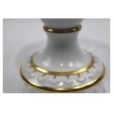 Italian Porcelain Lidded Candy Dish - Centerpiece Bowl Gold Accents