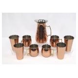 Pier 1 Imports Copper Moscow Mule Bar Set - Pitcher & 4 Mugs & 4 Tumblers