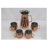 Pier 1 Imports Copper Moscow Mule Bar Set - Pitcher & 4 Mugs & 4 Tumblers