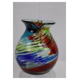 Hand-Blown Margarita Barware Set - 1 Pitcher & 4 Glasses, Colorful Swirl Art Glass