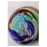 Hand-Blown Margarita Barware Set - 1 Pitcher & 4 Glasses, Colorful Swirl Art Glass