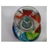 Hand-Blown Margarita Barware Set - 1 Pitcher & 4 Glasses, Colorful Swirl Art Glass