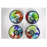 Hand-Blown Margarita Barware Set - 1 Pitcher & 4 Glasses, Colorful Swirl Art Glass