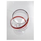 Pier 1 Imports Swirlline Red Balloon Wine Glasses - 9in Tall (Lot of 4)