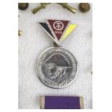 Vintage US Army Pins Including Purple Heart Medal with Ribbon