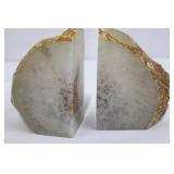 Natural Crystal Agate Geode Bookends (Lot of 2)