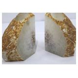 Natural Crystal Agate Geode Bookends (Lot of 2)