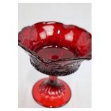 Fenton Ruby Red "Tokyo" Pattern Candy Dish