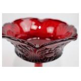 Fenton Ruby Red "Tokyo" Pattern Candy Dish