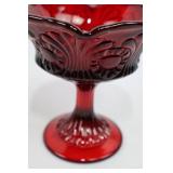 Fenton Ruby Red "Tokyo" Pattern Candy Dish