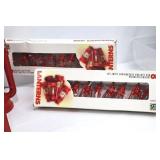 Assortment of 9 Decorative Red Lanterns and 4 Boxes of String Lantern Lights