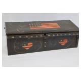 Vintage Metal Mailbox with American Flag & Heart Motifs