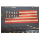 Vintage Metal Mailbox with American Flag & Heart Motifs