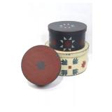 Americana Star Box Set of 3 Stackable Containers, Rustic Birdhouse & Wooden Flags