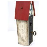 Americana Star Box Set of 3 Stackable Containers, Rustic Birdhouse & Wooden Flags