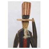 Uncle Sam Folk Art Wooden Figure - Americana, 22 1/2 in Tall