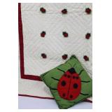 Ladybug Quilt 45" Square - Included 11" Pillow