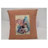 Patchwork Pillows - Red/Blue Americana Cushions - Set of 3