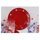 Pier 1 Imports Red Star Chargers and Patriotic Star Tumbler Set