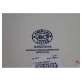 American Living Ironstone Patchwork Dinnerware Set - Navy & White Plates Style 2268-BP