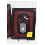 Liberty Picture & Flower Pot Denim - Framed Textile Art (2 Pieces)