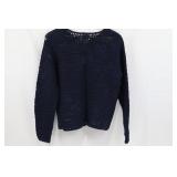 Christopher & Banks Knitted By Hand Navy Sweater with American Flag Patch - Size L