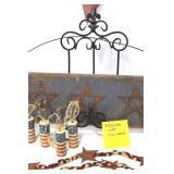 Patriotic Americana Rustic Decor Set - Stars & Stripes, Wooden Bearded Figures
