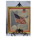 Vintage Betsy Ross Flag - 3 Framed Fabric US Flags Wall Art