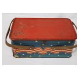 Patriotic Tin Lunch Box - Star Pattern w/ Flags & USA