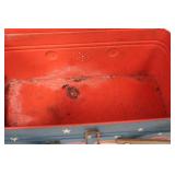 Patriotic Tin Lunch Box - Star Pattern w/ Flags & USA