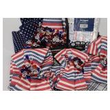 Nutcracker Soldier Patriotic Display With American Flag & Pier 1 Napkins