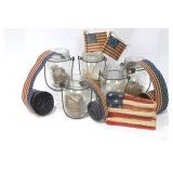 Patriotic Mason Jars with Rope Handles - 4-Piece Set
