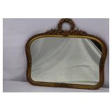 Vintage Ornate Gold Gilt Mirror - 27 in Wide x 25 in High