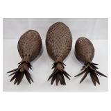 Vintage Metal Pineapple Luminary Set - 21in, 18in & 15in Tall