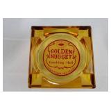 Golden Nugget Ash Tray - Vintage Downtown Las Vegas Glass
