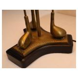 Wildwood Vintage Golf Lamp - 27in Brass, 3-Way Bulb, Golf Ball Center