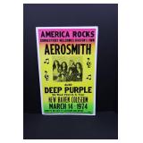 Aerosmith & Deep Purple Concert Poster 1974 - New Haven Coliseum