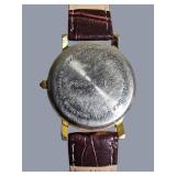 Gently Loved Eagle Coin Style Watch – Brown Leather Band – Classic Patriotic Design
