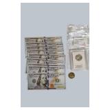 2010 Native American $1 Silver Enriched Coin w/ Certification + $100 Bill Replica Lot