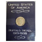 1914 Buffalo Nickel in Display – 100+ Year Old Classic!