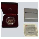 1985 Canada Silver Dollar – National Parks Moose Proof in Case!