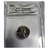 1943 STEEL LINCOLN CENT ICG – BLACK RUTHENIUM LIMITED EDITION