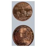Stunning 1oz Copper Rounds Duo – Franklin & Buffalo Designs!